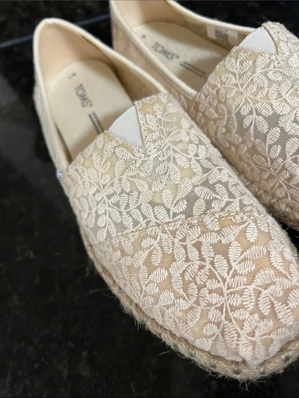 Toms Beige Lace Espadrilles
